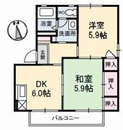 コーポ中的場 VIII棟の間取り画像