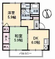 コーポ中的場 VIII棟の間取り画像
