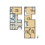 元宮町貸家の間取り画像