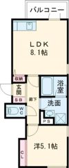 La Kasa 野中町の間取り画像