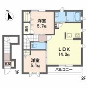グランマスト杉井流Ⅱ A棟の間取り画像