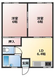 コーポ五本松Dの間取り画像