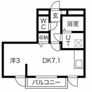 メリディアンなないろの里壱番館の間取り画像