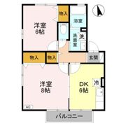 ラッキーハイツ Dの間取り画像