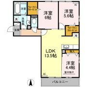 エスポアール・タカムラⅢ B棟の間取り画像