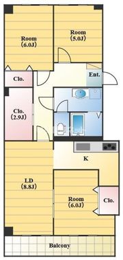 花見川ロイヤルマンションAの間取り画像