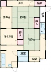 桐生市西久方町貸家の間取り画像