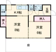 向山2丁目 平家貸家の間取り画像