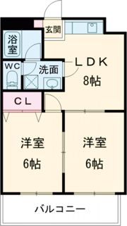 バルミー兵庫Ⅱの間取り画像