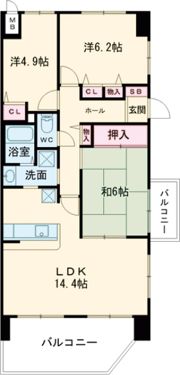 リベール明石江井ヶ島Ⅱの間取り画像