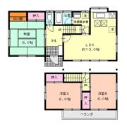 北脇貸家の間取り画像
