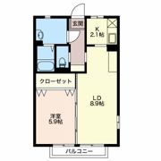 グリーンステージしんさかえⅡ Aの間取り画像