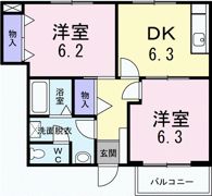 ア・ラ・モード カルティエAの間取り画像