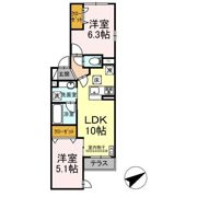D'Bless宿河原の間取り画像