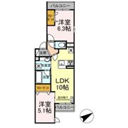 D'Bless宿河原の間取り画像