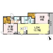 D Paina 宿河原6 Ⅱの間取り画像