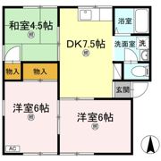 メルベーユ山西 B棟の間取り画像