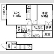 Baan旭ケ丘B棟の間取り画像