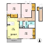 エルミタージュ Bの間取り画像