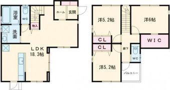 香西北町貸家の間取り画像