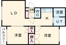 コーポ花園B棟の間取り画像