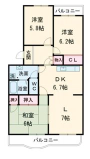 サニーコート住吉 Aの間取り画像