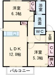 サウスナチュラルコート A棟の間取り画像