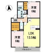 セジュールハピネス（南区） B棟の間取り画像