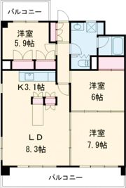 朝日プラザ加古川ヴィラージュの間取り画像