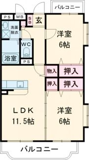 イーストチェリー壱番館の間取り画像