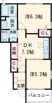ベルビューコート舞原Ⅱの間取り画像