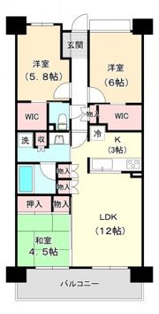 ポレスター津偕楽公園 302の間取り画像