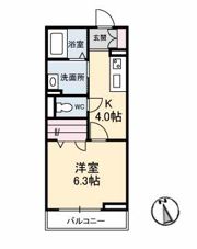 ウォルナット東朝日町の間取り画像