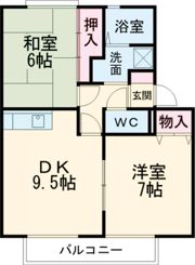 サンビレッジ学園前東坂 D棟の間取り画像