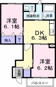 パレス・ニュールミネⅡ Aの間取り画像