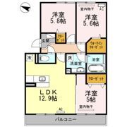 ベルメゾン古賀島の間取り画像