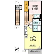メルベーユ広Ⅱの間取り画像