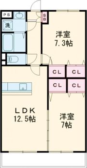 ヴィルヌーブ合川の間取り画像