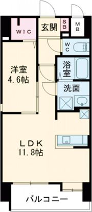 S-RESIDENCE六ツ門abreastIの間取り画像