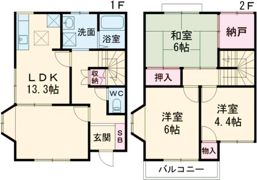 タウンハウス岡野の間取り画像