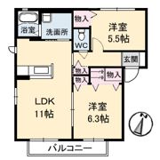 ツインズK．K Ⅱの間取り画像