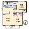ツインズK．K Ⅱの間取り画像