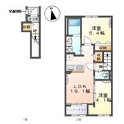 下野市下石橋新築アパートの間取り画像