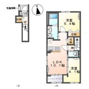 下野市下石橋新築アパートの間取り画像