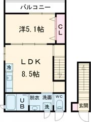 リブエール上諏訪Bの間取り画像