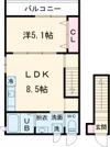 リブエール上諏訪Bの間取り画像