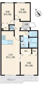 エクレール二宮B棟の間取り画像