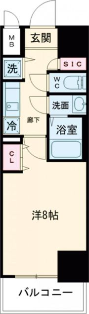 アドバンス三宮パルマの間取り画像