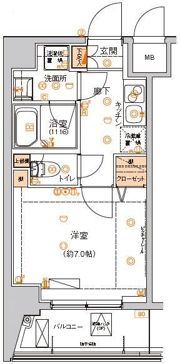 ハーモニーレジデンス東京イーストコア#002の間取り画像
