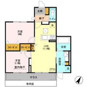 WEST COURT 楓の間取り画像